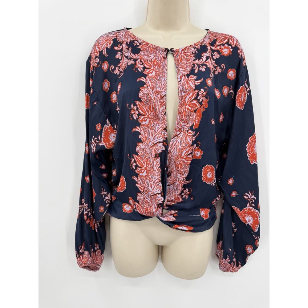 Free People Up For Anything Cropped Boho Blouse Small